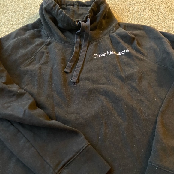 Cowelneck Calvin Klein Black Drawstring Sweatshirt - Picture 6 of 6